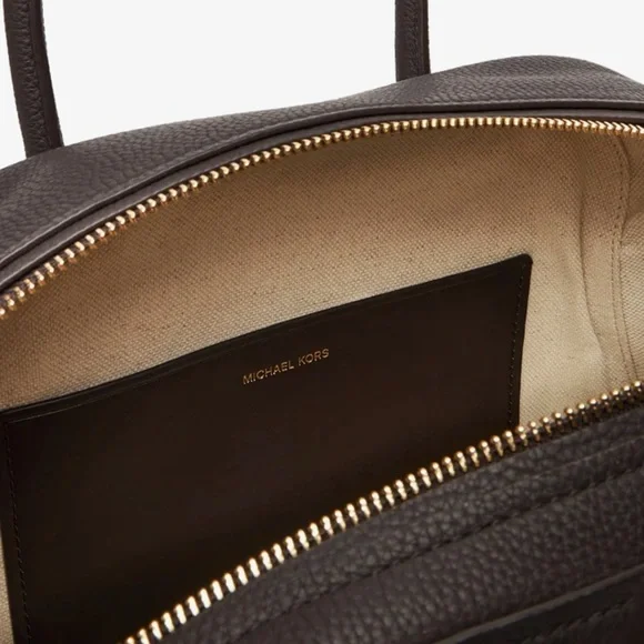 Michael Kors Ashton Medium Black Satchel Leather with Gold Hardware - Picture 13 of 14